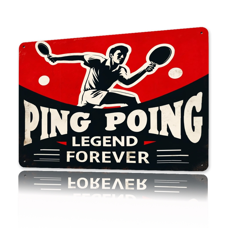 Table Tennis History - Металлическая жестяная вывеска Vintage Pong Legend,