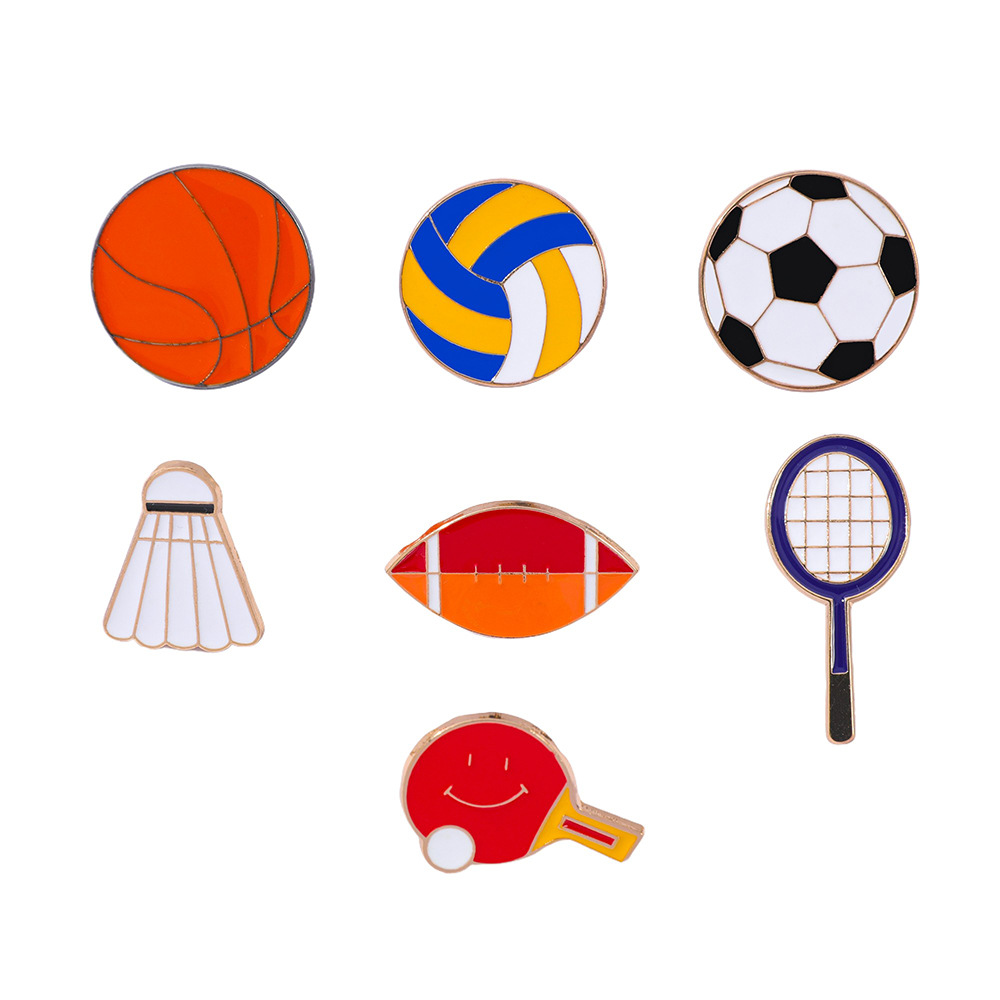Table Tennis Cartoon - Набор металлических значков в форме спортивных
